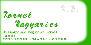 kornel magyarics business card